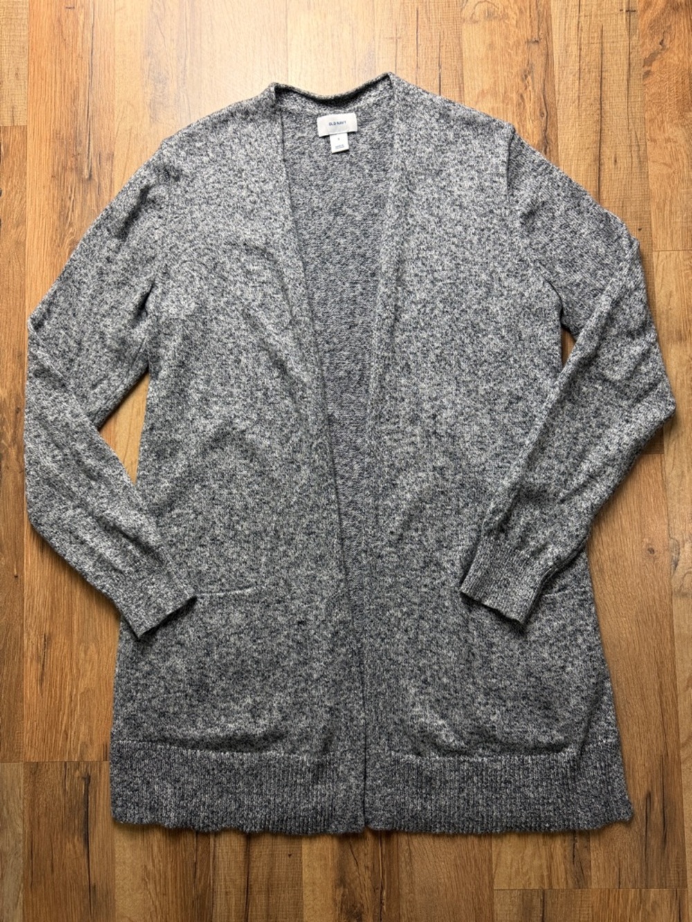 Women’s Old Navy Black Marl Open Front Long Line Cardigan Size Small